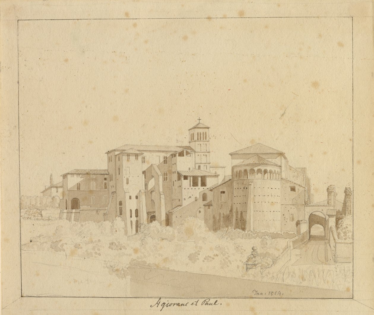 SS. Giovanni e Paolo, Piazza S. Gregorio, Rom arasında yer almaktadır. by Christoffer Wilhelm Eckersberg