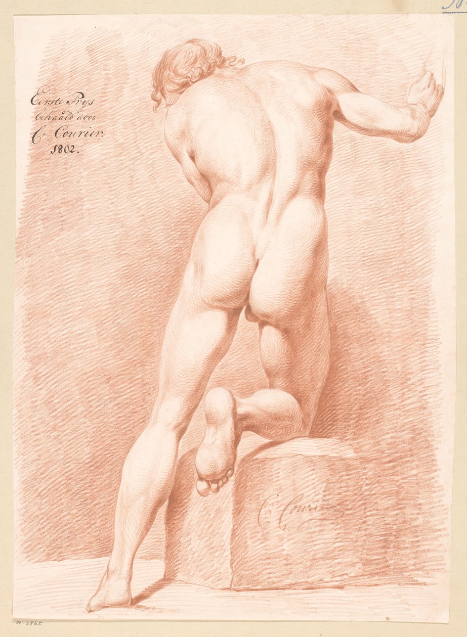 Ayakta duran erkek çıplak, arkadan görünüm (1. ödül 1802) by C. Courier