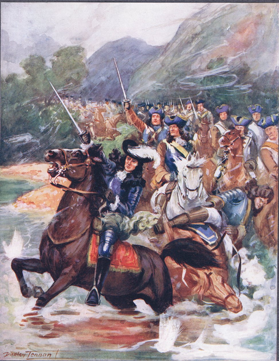 Şanlı hatırayı kutsa..., 'Ünlü Dövüşlerin Baladları'ndan illüstrasyon, 1900 dolayları (renkli lito) by C. Dudley Tennant