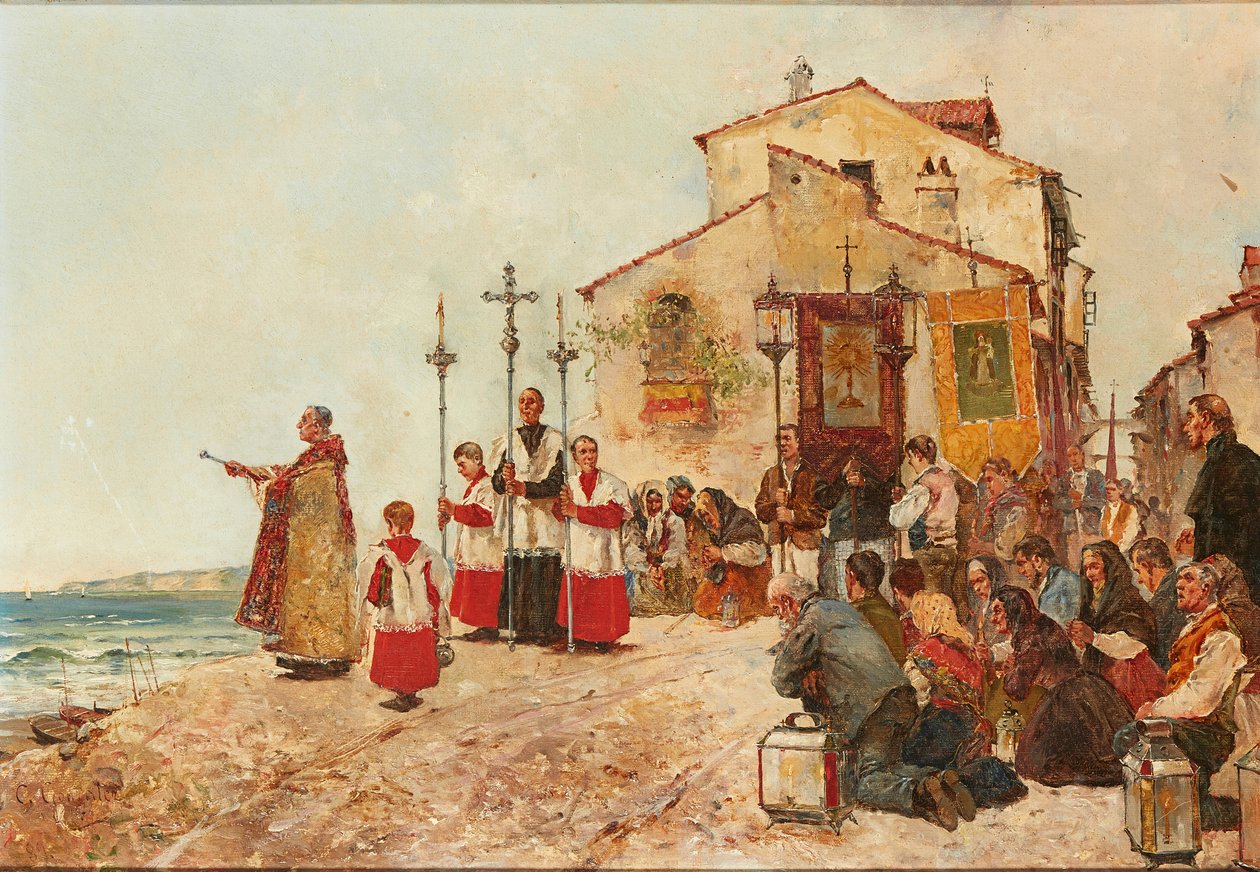 Blessing the Catch (tuval üzerine yağlı boya) by C. Gonzalez