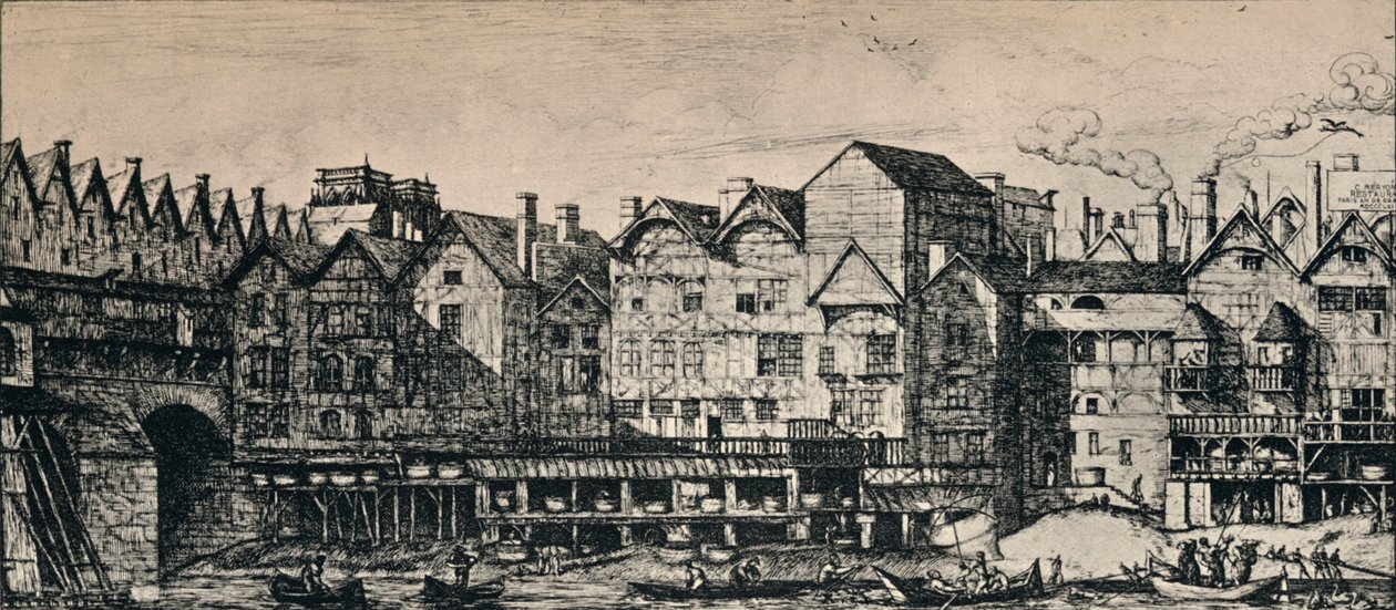 Paris şehrinin bir parçası, 1915 by C. H. Meryon
