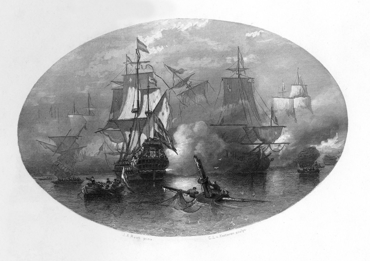 Sole Körfezi Deniz Savaşı, 1672, c1870 by Domenico del Barbiere