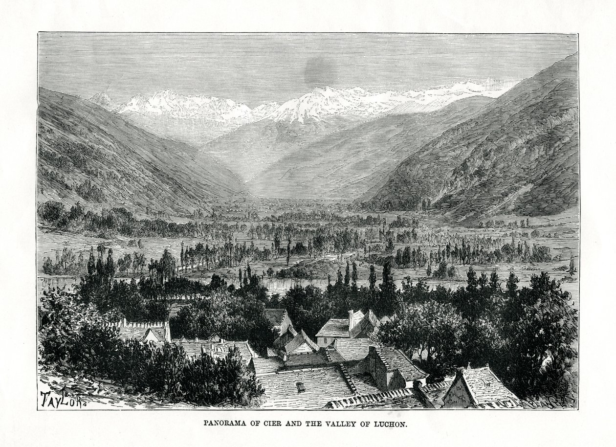 Cier ve Bagneres-de-Luchon vadisi, Fransa, c1879. by C. Laplante