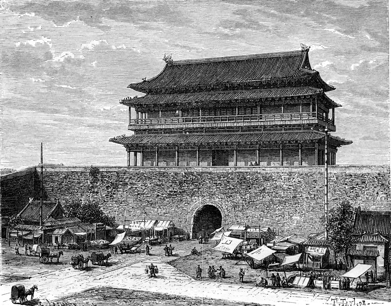 Tiananmen Kapısı, Pekin, Çin, 19. yüzyıl by C. Laplante