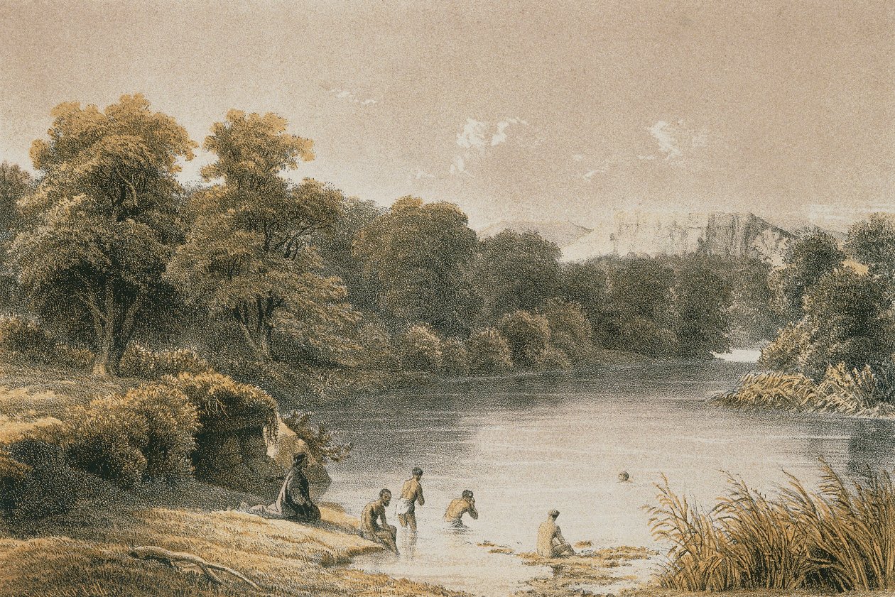 Ürdün Nehri. Gravür Schacher - Steinkopk J.F. Editore by C. Schacher