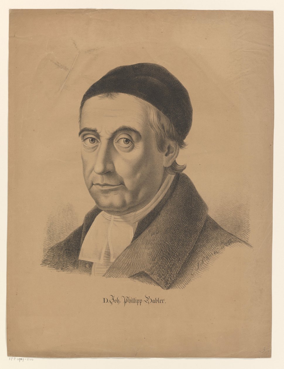 Portret van Johann Philipp Gabler D. Joh. Phillipp Gabler (nesne üzerindeki başlık) by C. Schenk