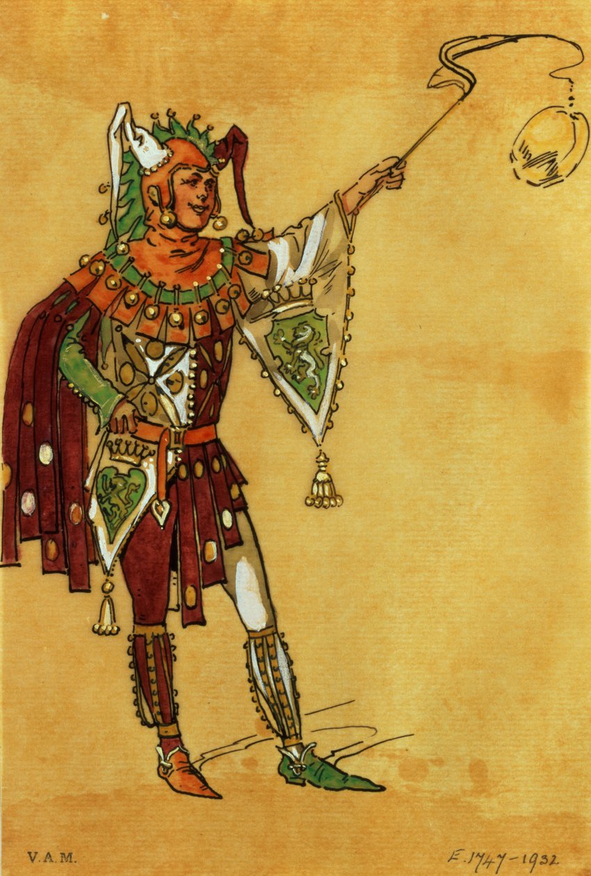 Bir Yaz Gecesi Rüyası için bir soytarı için kostüm tasarımı, c.1881-93 by C. Wilhelm