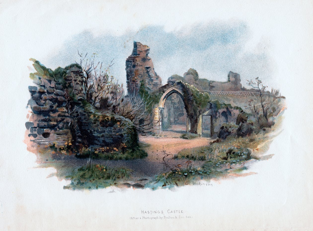 Hastings Kalesi, Sussex, 1895 by C. Wilkinson
