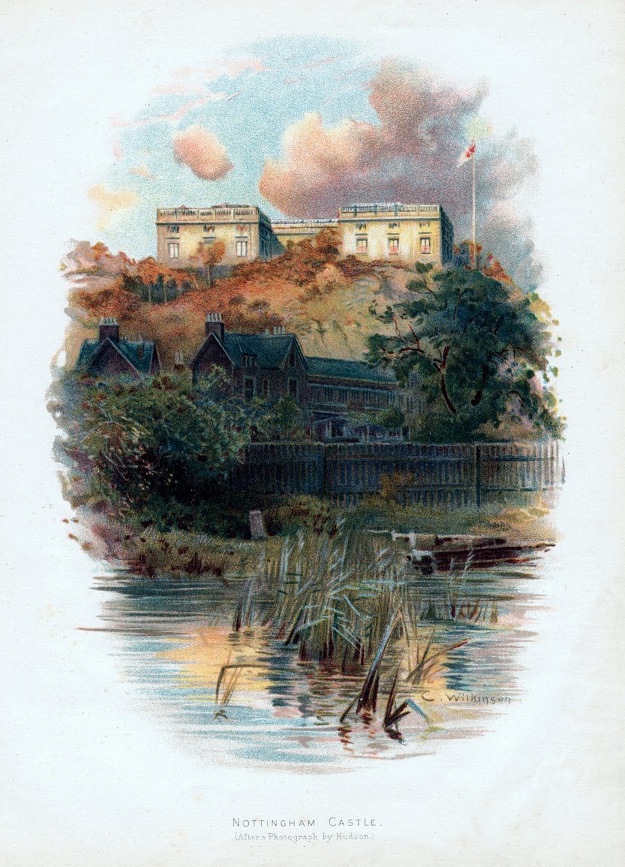 Nottingham Kalesi, Nottinghamshire, 1895 by C. Wilkinson