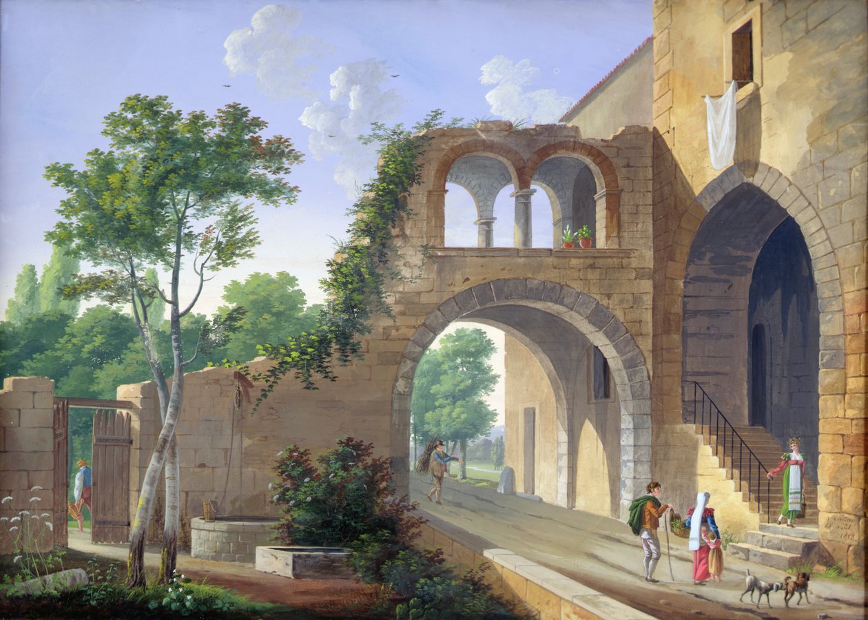 İtalyan kırsalında sahne, 1813 by Caizac