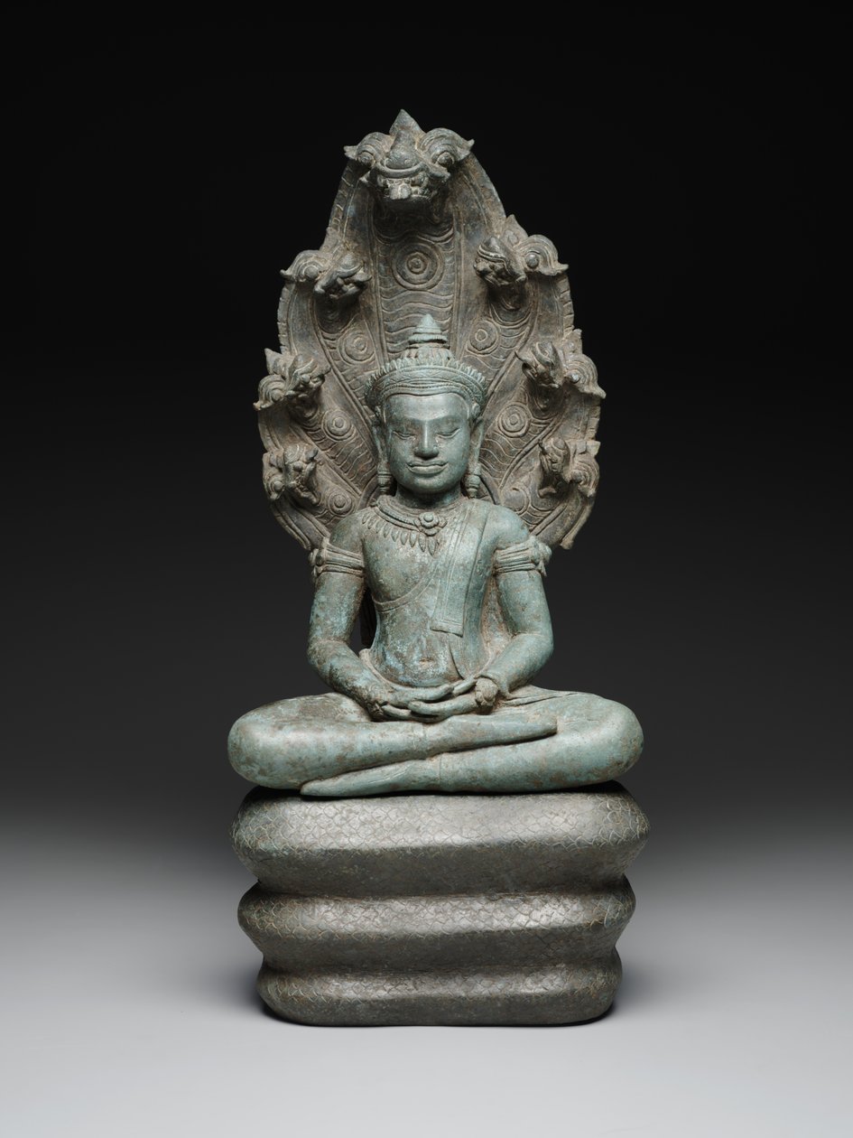 Buddha Muchalinda, 12. yüzyıl sonu-13. yüzyıl başı (bakır alaşımı) by Cambodian Cambodian