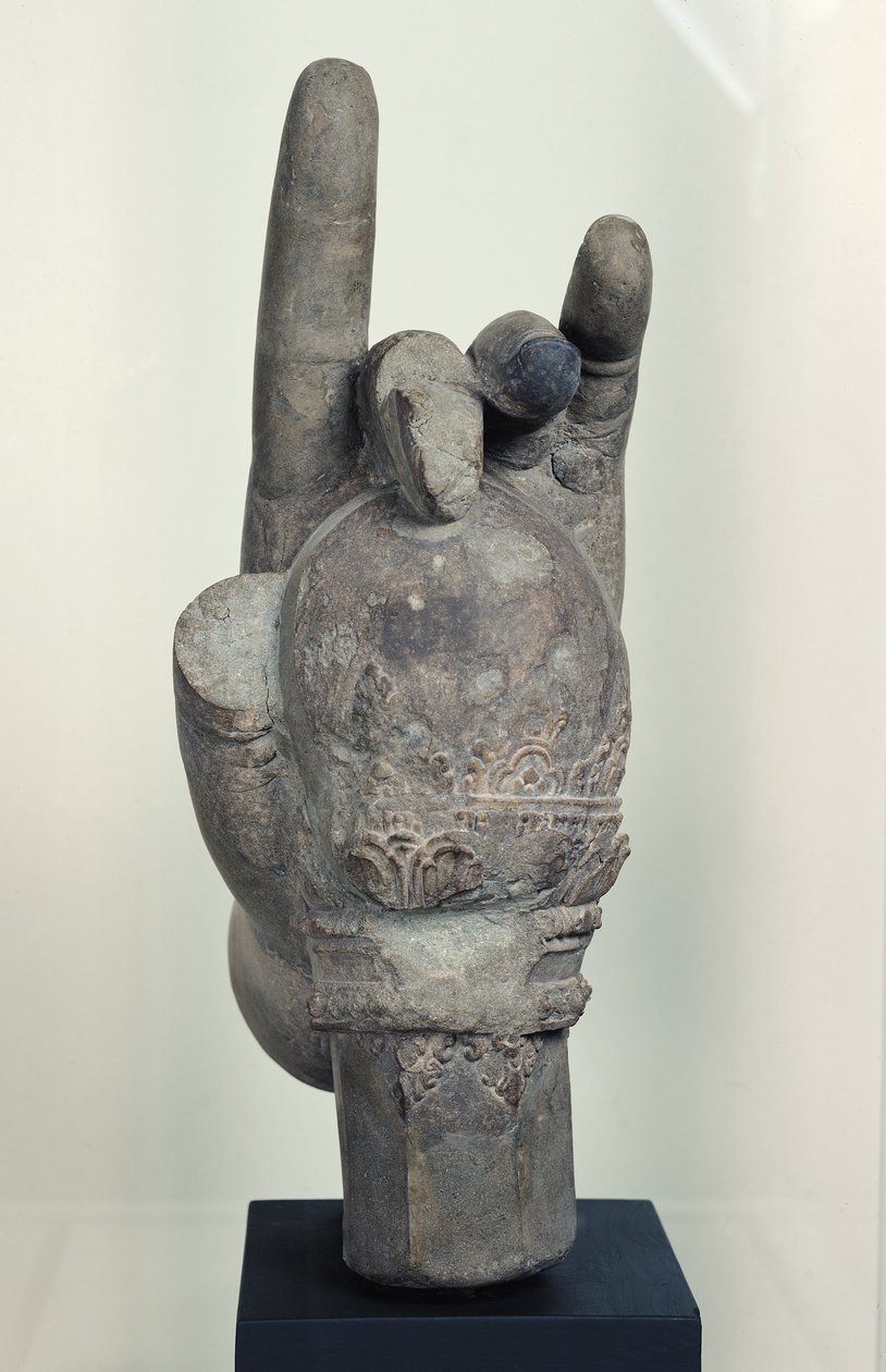 Hand from a colossal statue of Shiva, from Koh Ker, Kompong Thom Province (sandstone) by Cambodian School