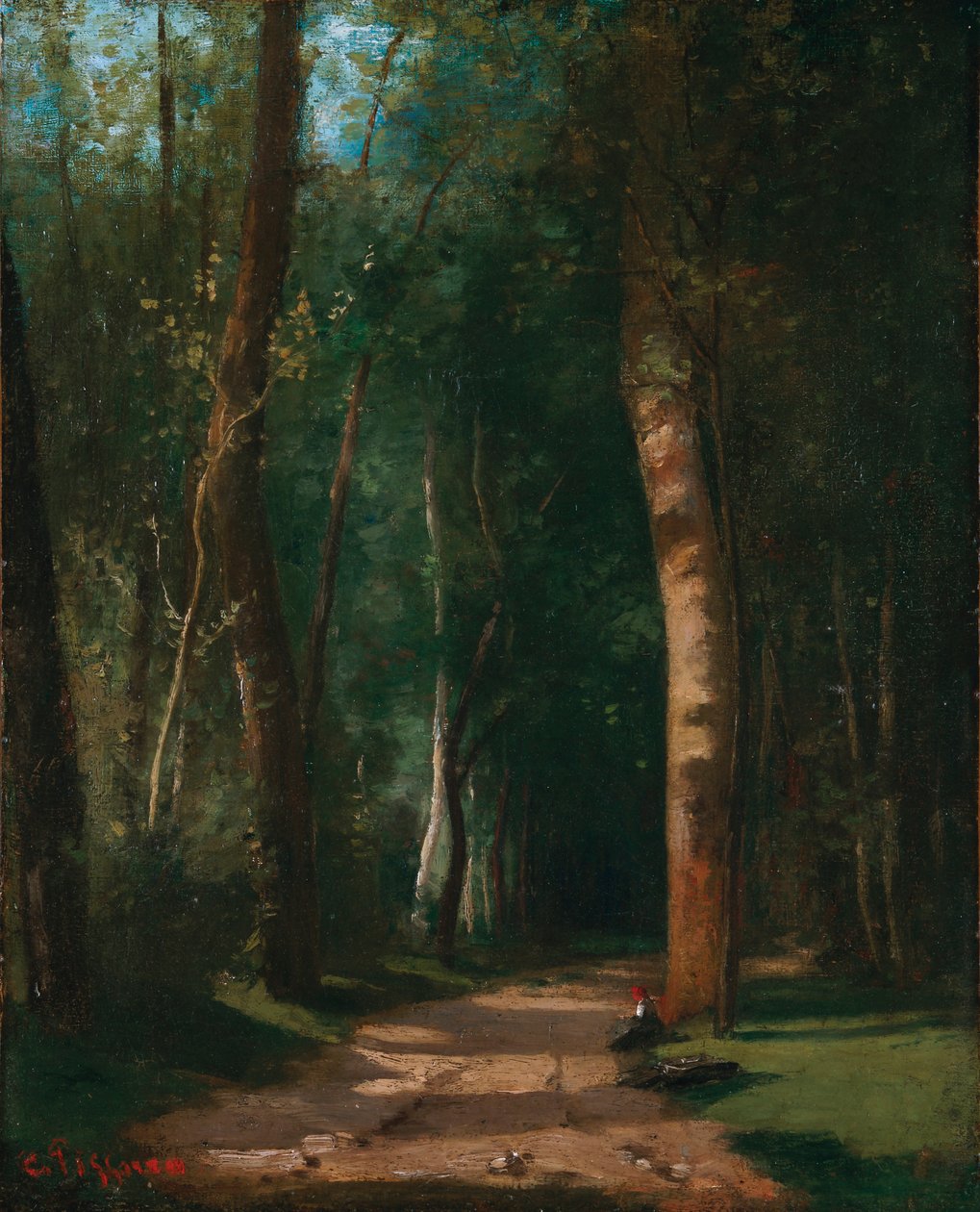 Bir ormandaki sokak by Camille Jacob Pissarro