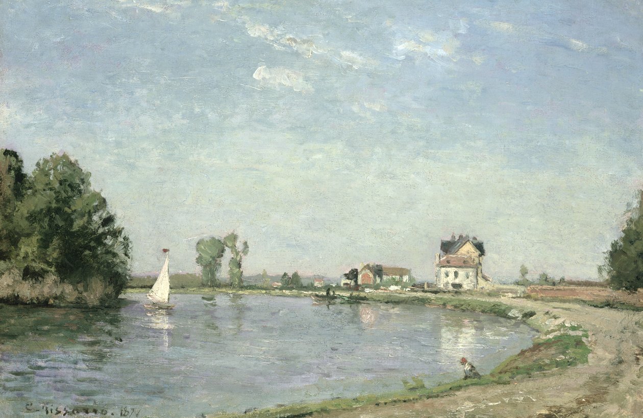 Nehrin Kıyısında, 1871 by Camille Jacob Pissarro