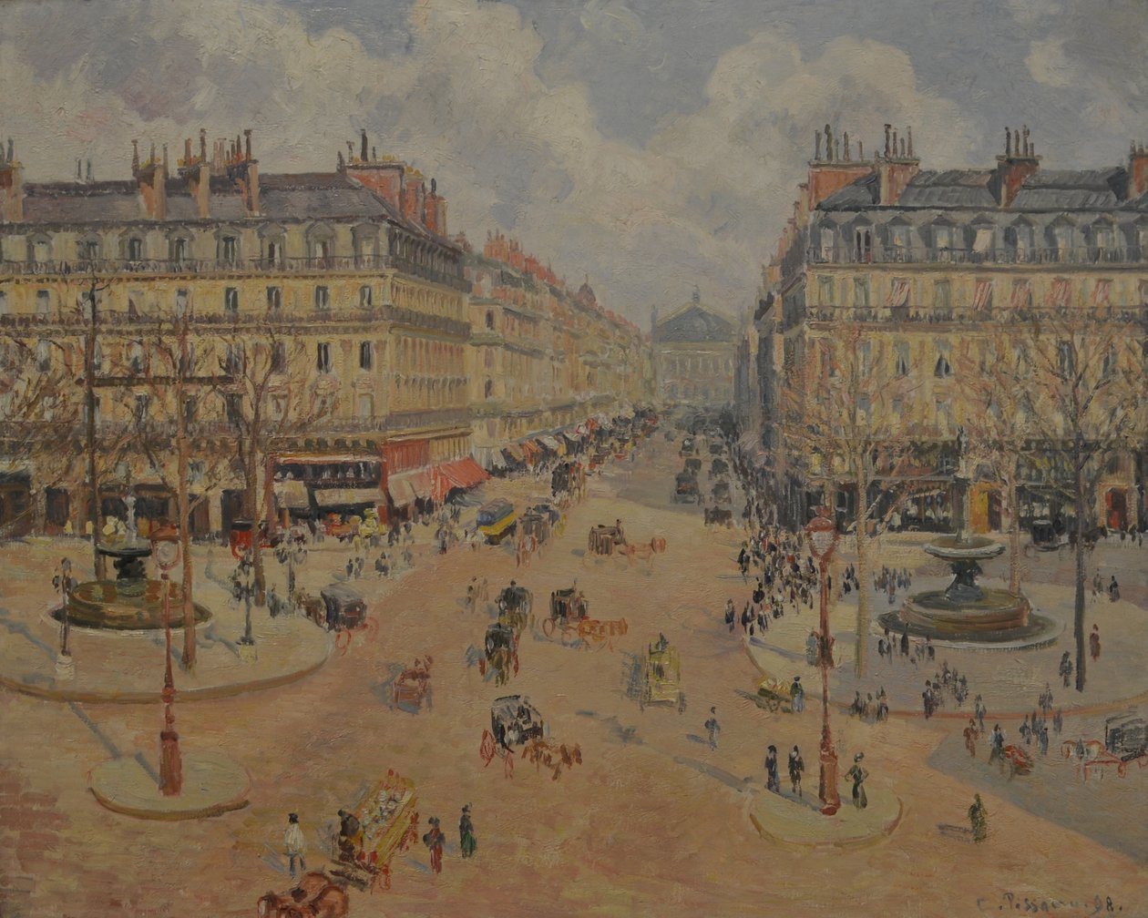 Avenue de lOpera, Sabah Güneşi by Camille Jacob Pissarro