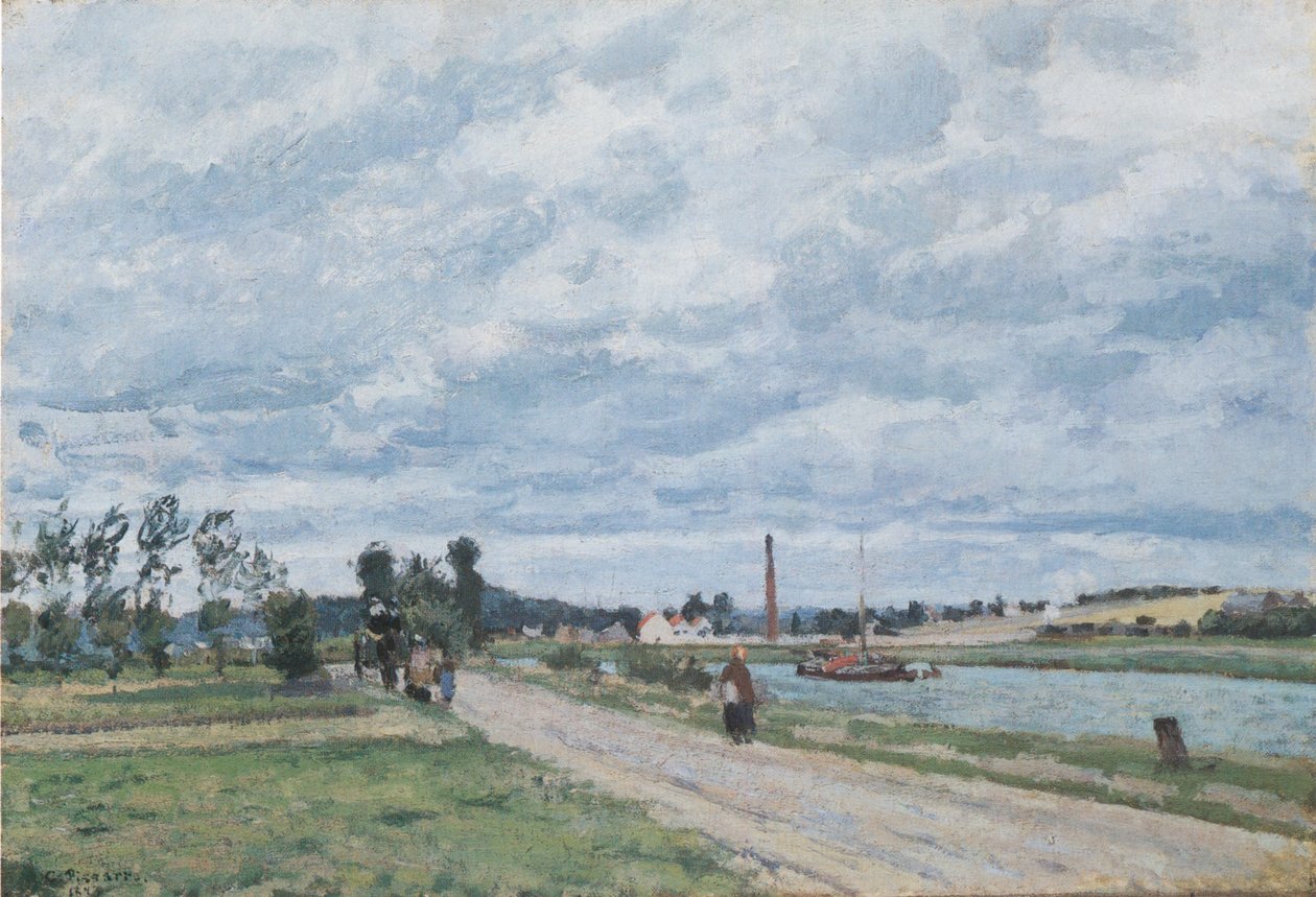 Oise Kıyıları, Pontoise by Camille Jacob Pissarro