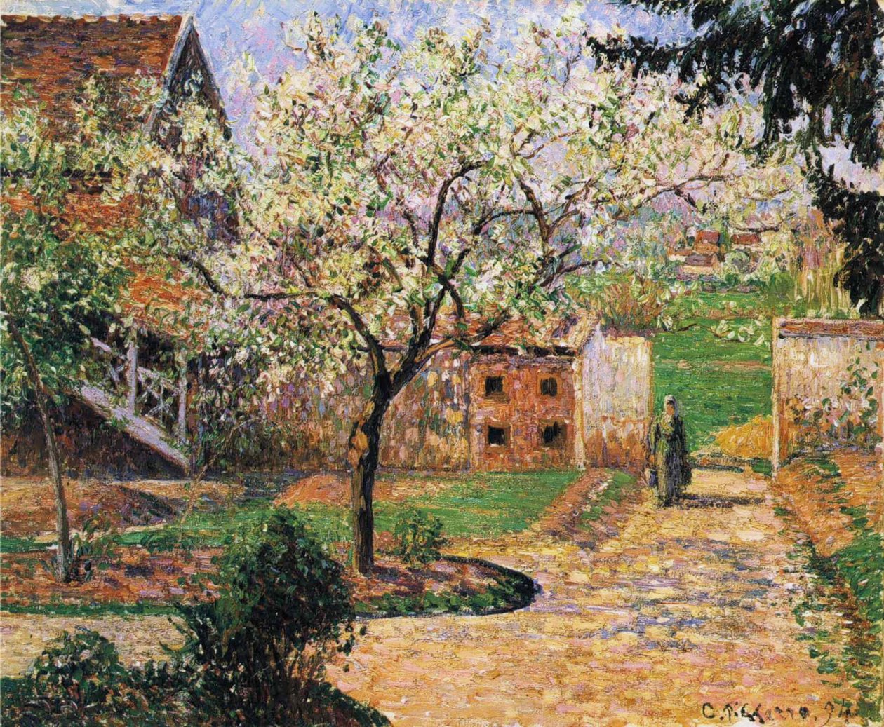 Çiçekli Erik Ağacı, Eragny by Camille Jacob Pissarro