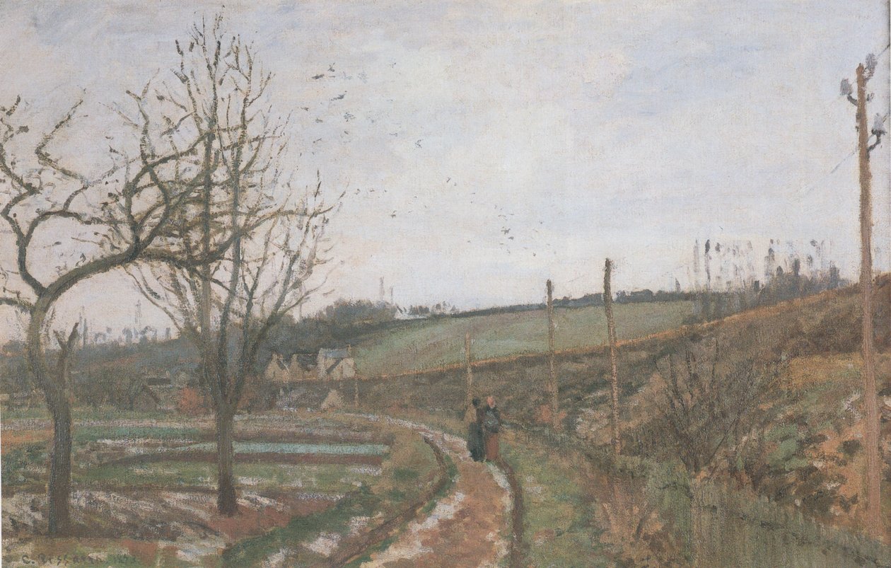 Demiryolu Kar Etkisi Tarafından Yol by Camille Jacob Pissarro