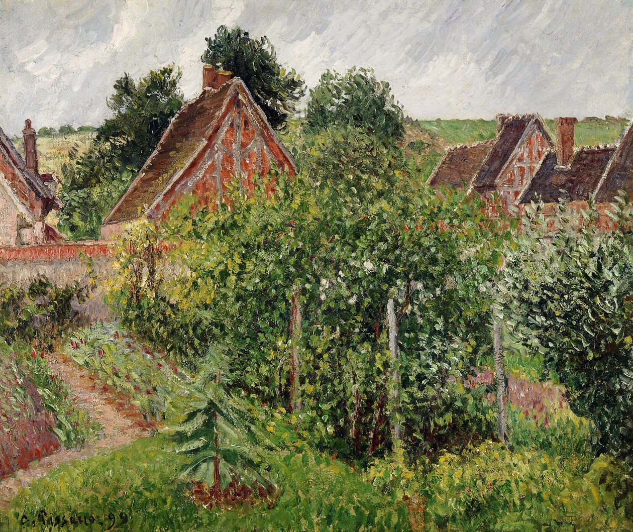 Kulübe Çatılı Manzara, 1899 by Camille Jacob Pissarro