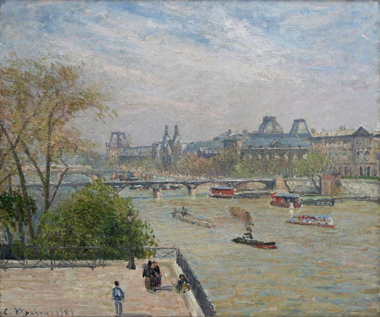 Louvre, bahar by Camille Jacob Pissarro