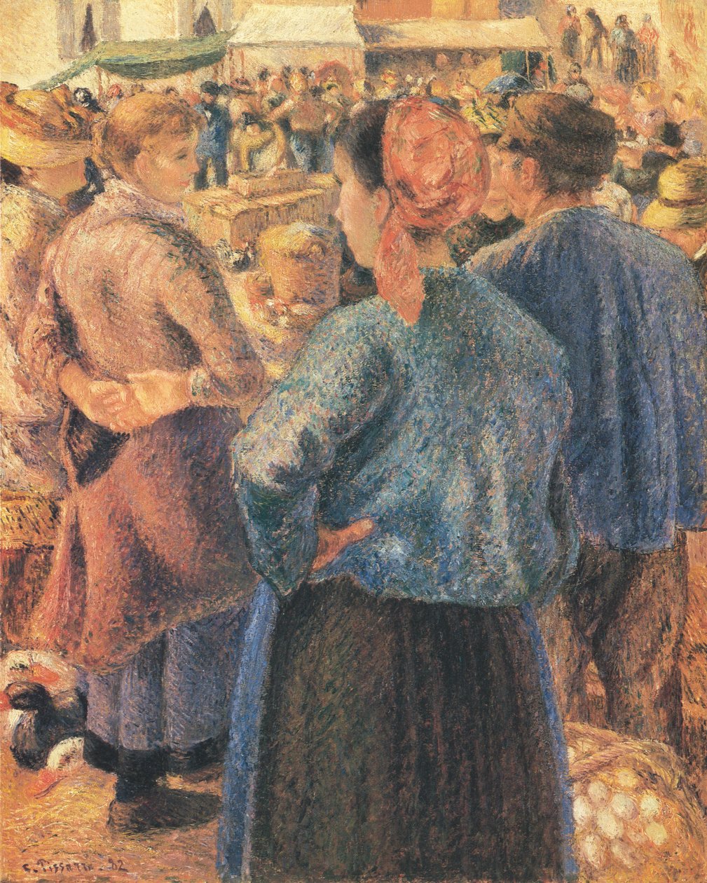 Kümes Hayvanları Pazarı, Pontoise by Camille Jacob Pissarro