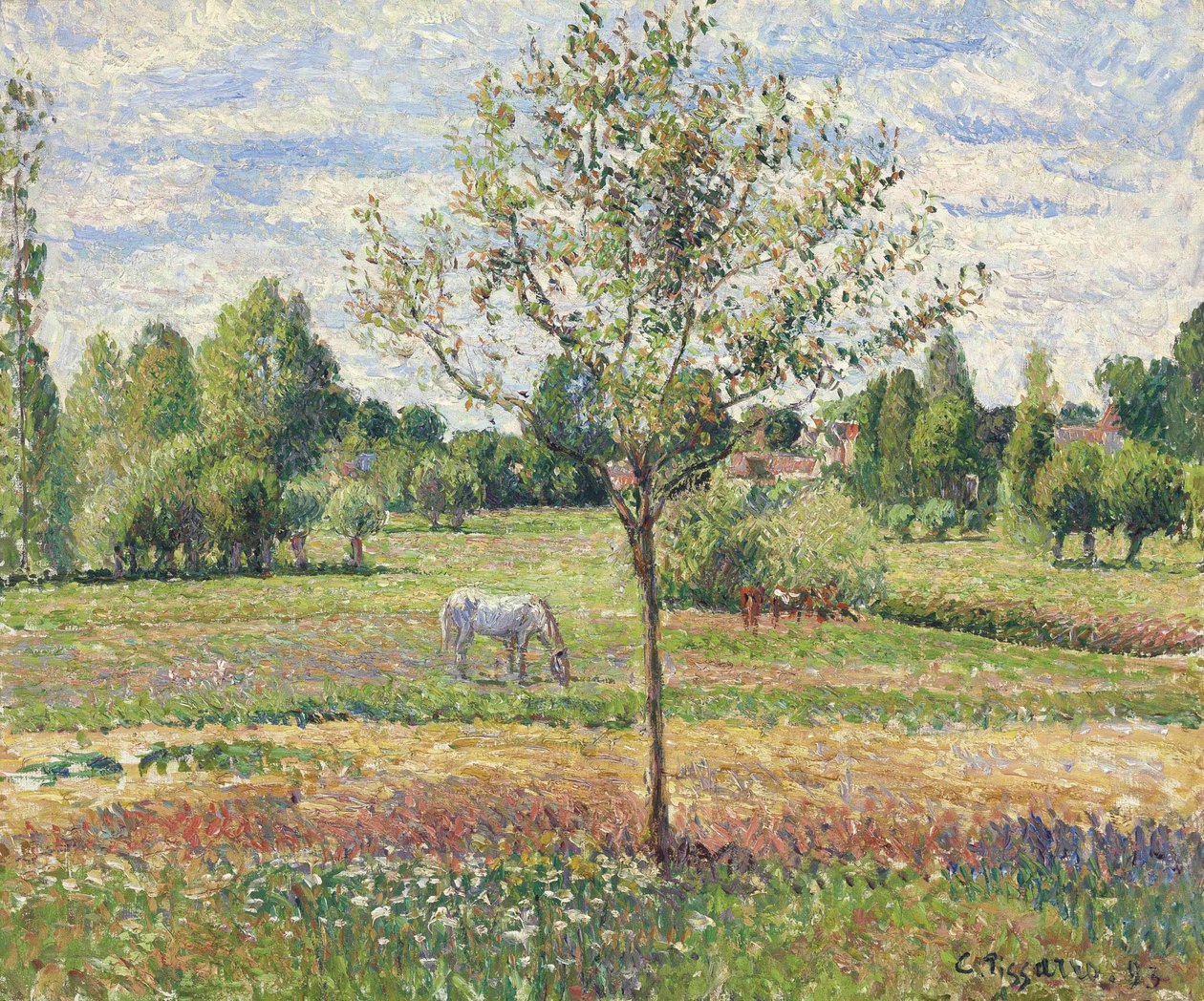 Gri atlı çayır, Eragny by Camille Jacob Pissarro
