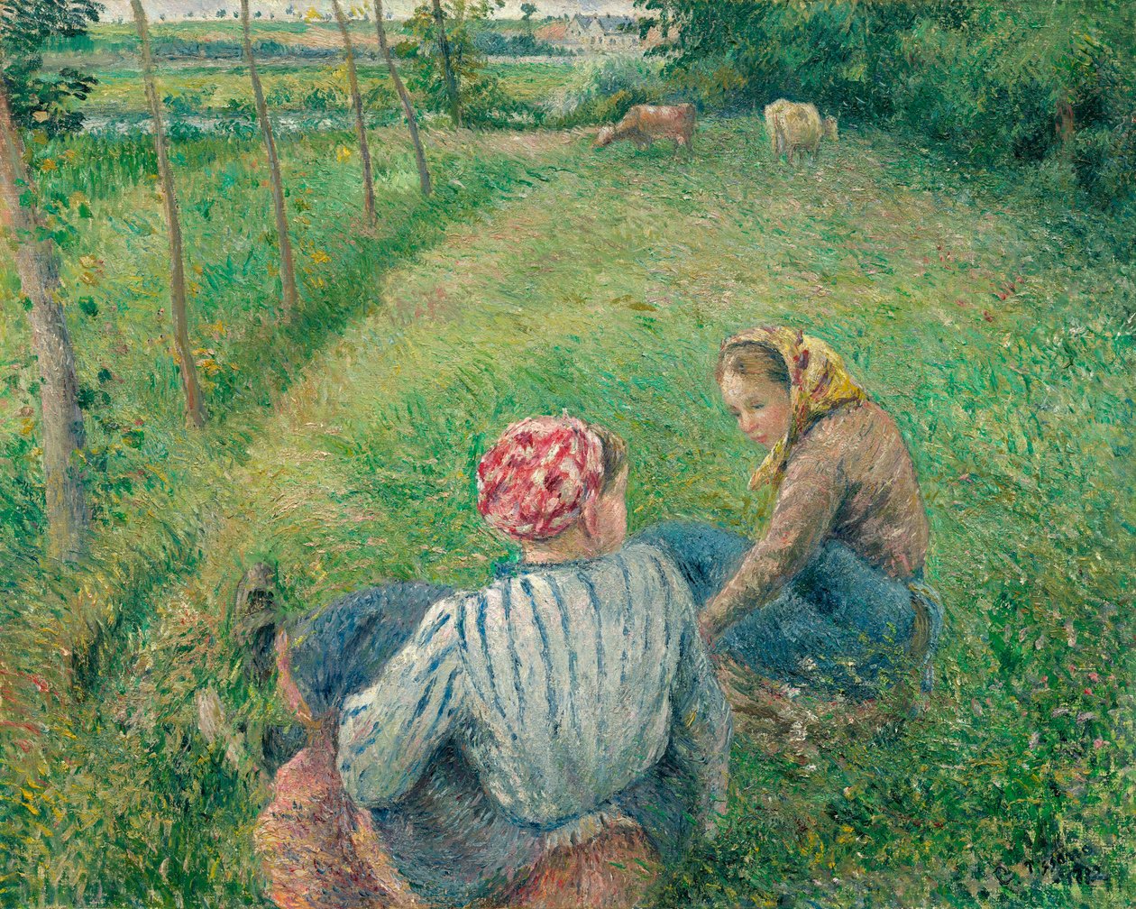 Genç köylü kızlar by Camille Jacob Pissarro
