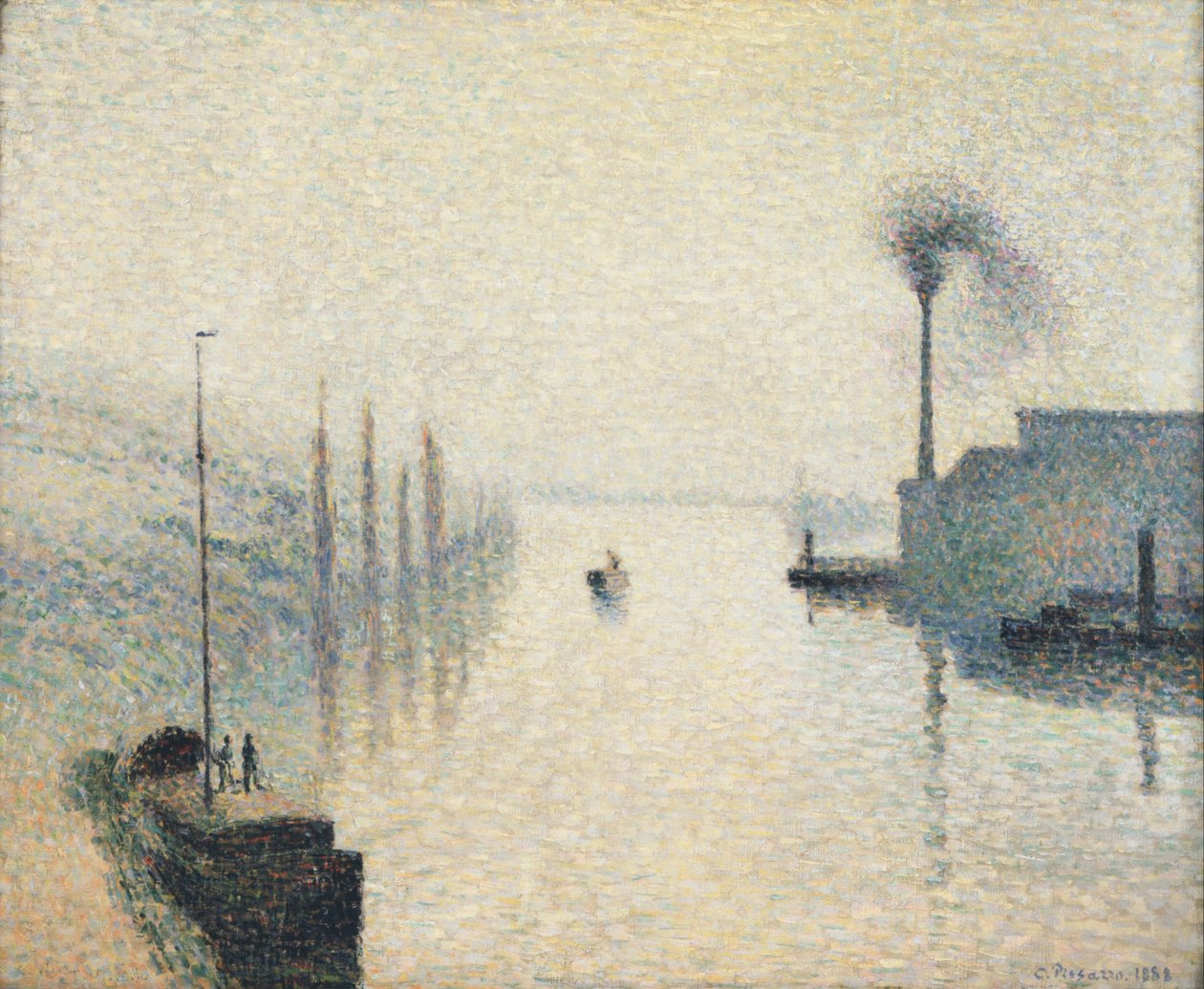 LÎle Lacroix, Rouen (Sisin Etkisi) by Camille Jacob Pissarro
