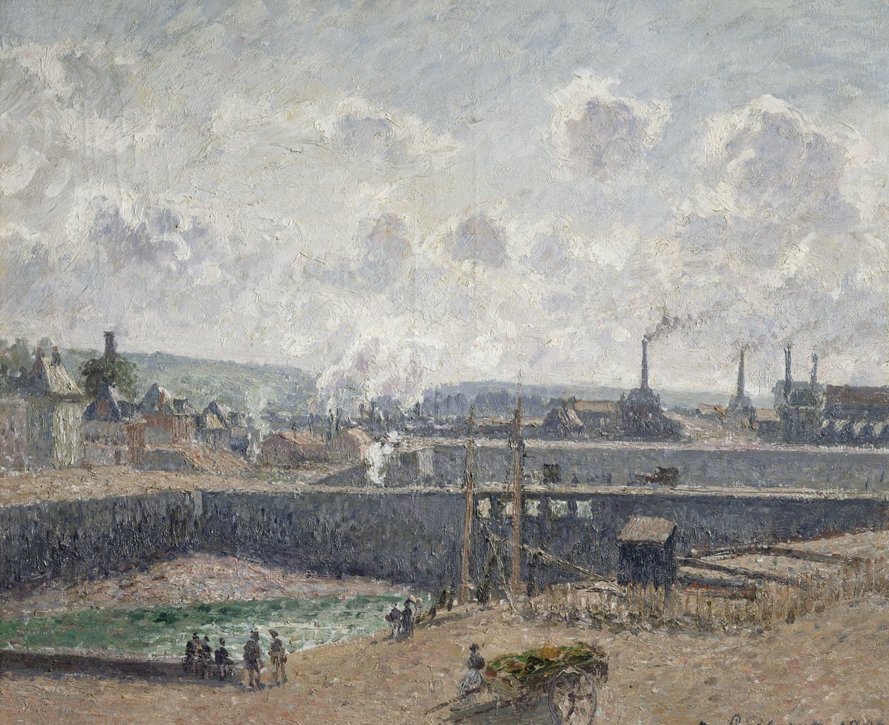 Duquesne Rıhtımında Alçak Gelgit, Dieppe, 1902 by Camille Jacob Pissarro