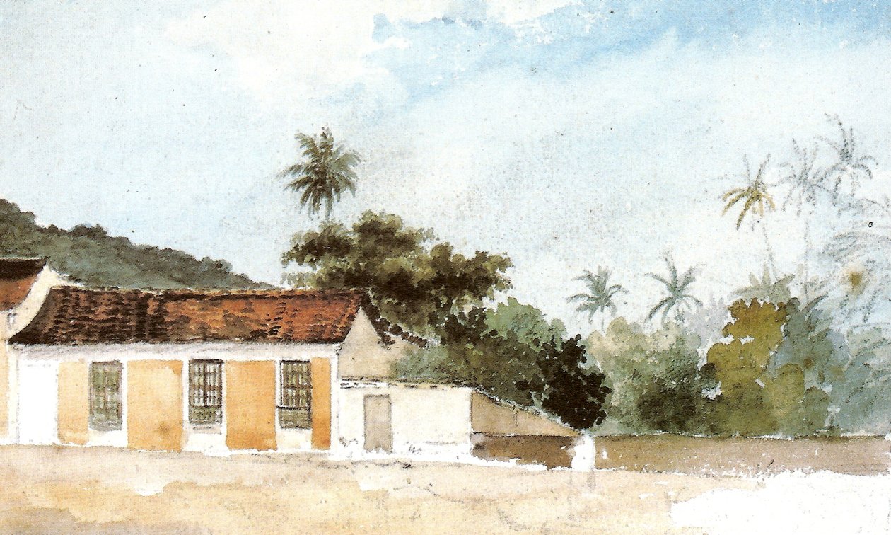 Kırmızı kiremitli evler ile manzara by Camille Jacob Pissarro