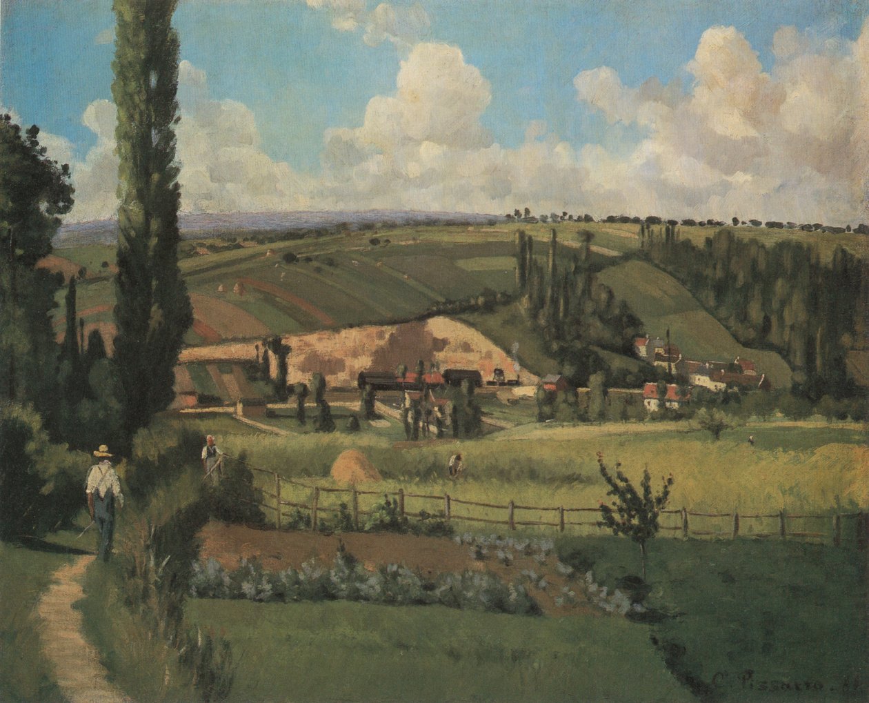 Patis, Pontoise ile Manzara by Camille Jacob Pissarro