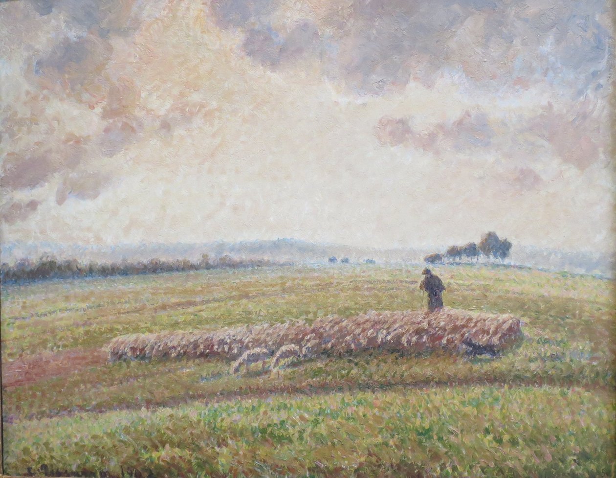 Koyun sürüsü ile manzara by Camille Jacob Pissarro