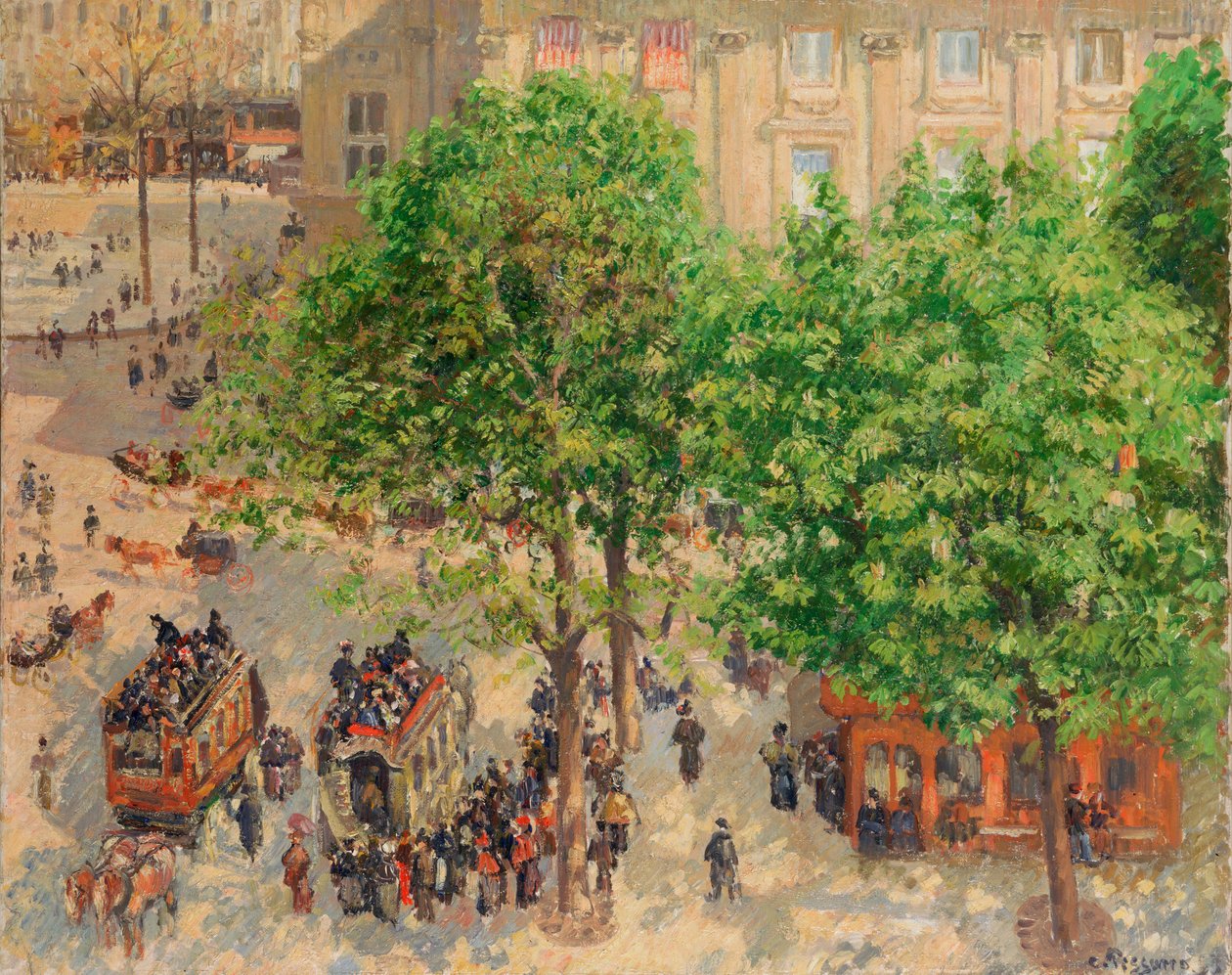 Place du Theater-Francais, Bahar by Camille Jacob Pissarro