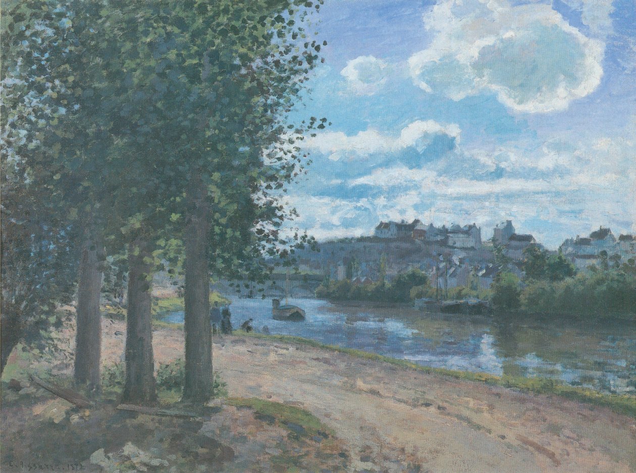 Pontoise, Oise Kıyıları by Camille Jacob Pissarro