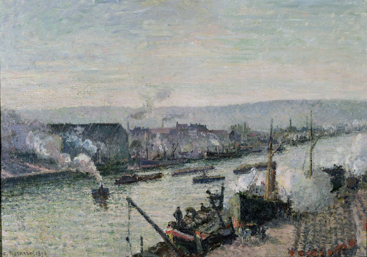 Saint-Sever Limanı, Rouen, 1896 by Camille Jacob Pissarro