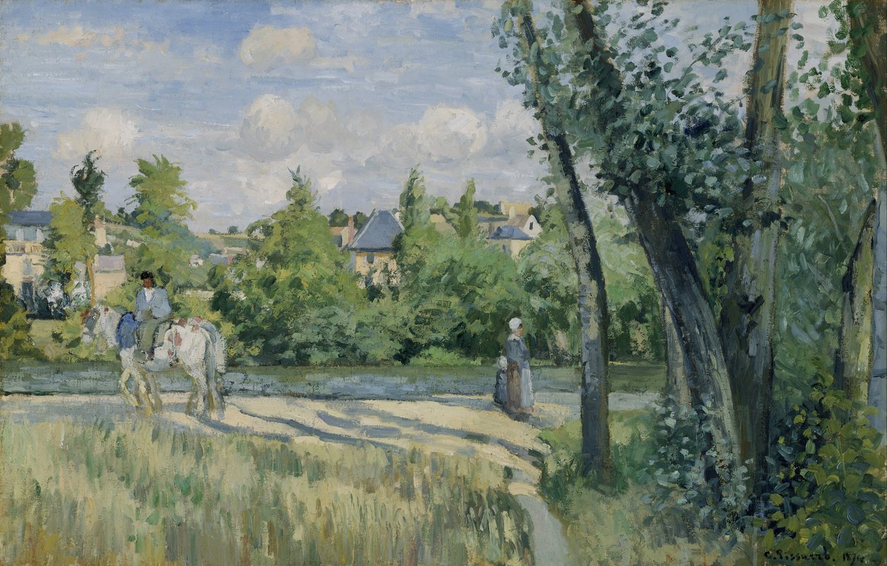 Yolda Güneş Işığı, Pontoise by Camille Jacob Pissarro
