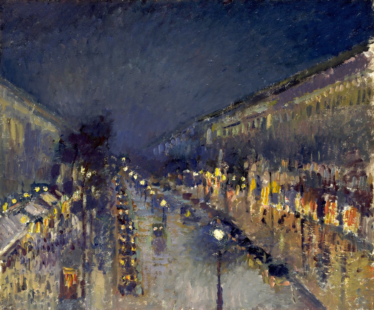 Gece Montmartre Bulvarı by Camille Jacob Pissarro