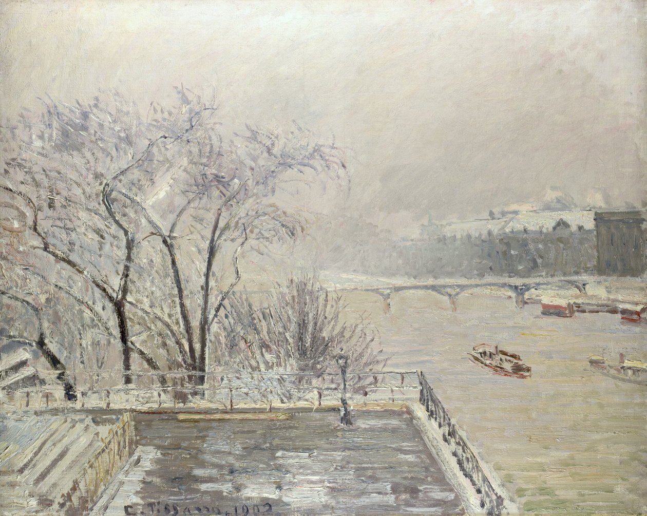 Louvre Kar Altında by Camille Jacob Pissarro