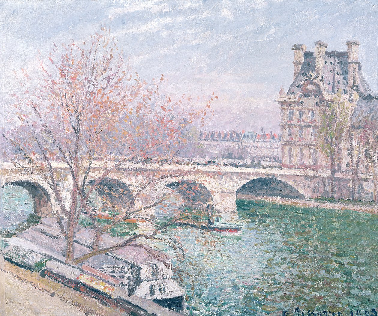 Pont-Royal ve Pavillon de Flore, 1903 (tuval üzerine yağlı boya by Camille Jacob Pissarro