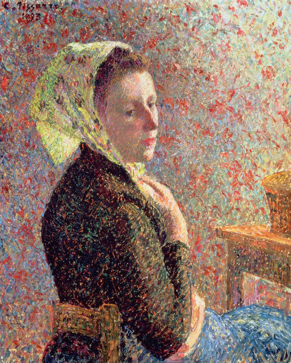 Yeşil başörtülü kadın, 1893 by Camille Jacob Pissarro