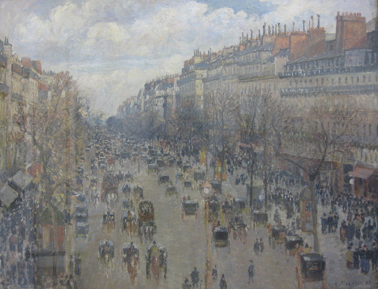 Boulevard Montmartre, öğleden sonra güneşi by Camille Jacob Pissarro