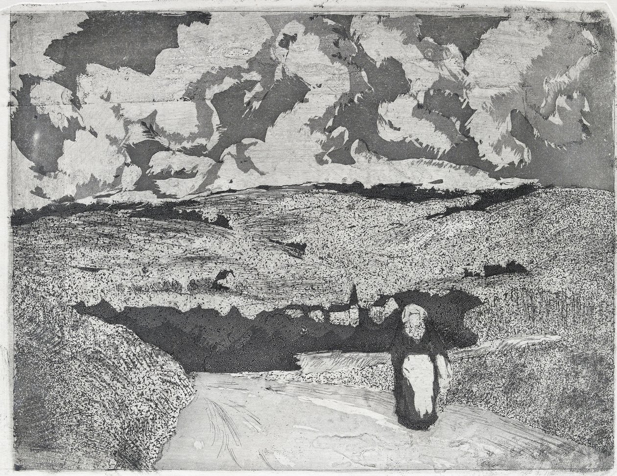 Yoldaki Kadın, 1879 (aquatint ve drypoint) by Camille Jacob Pissarro