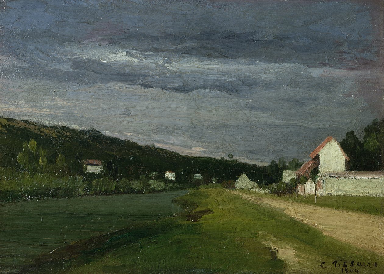 Fırtınalı Gökyüzü Manzarası, 1864 by Camille Jacob Pissarro