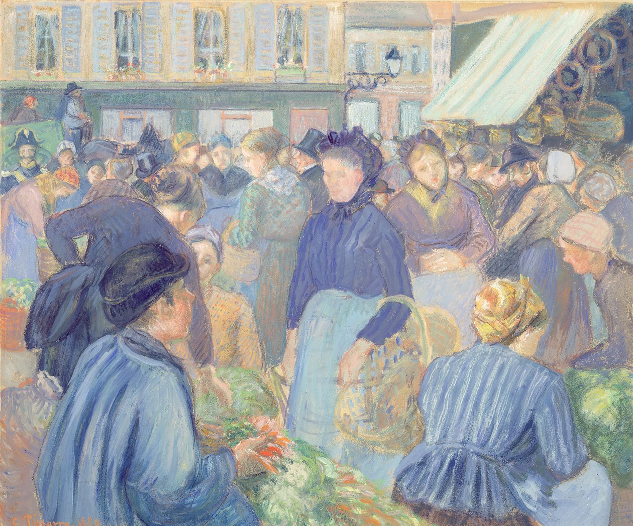 Le Marche de Gisors, 1889 by Camille Jacob Pissarro