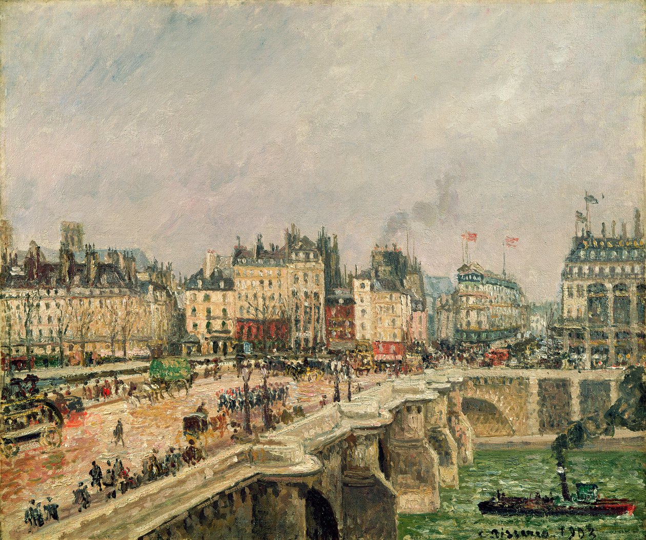 Pont Neuf, Yağmurun Etkisi, 1903 by Camille Jacob Pissarro