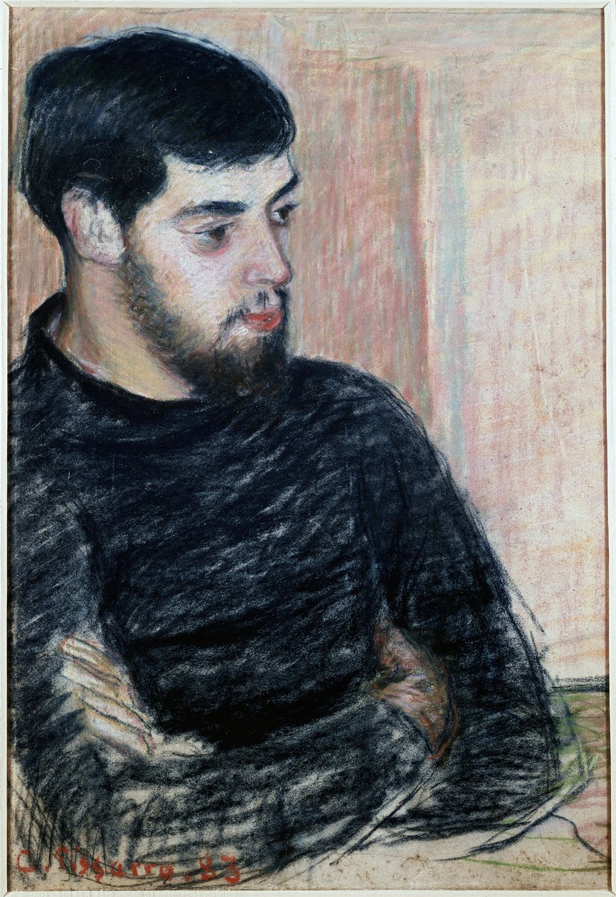 Lucien Pissarro'nun Portresi (1863-1944), 1883 (pastel) by Camille Jacob Pissarro