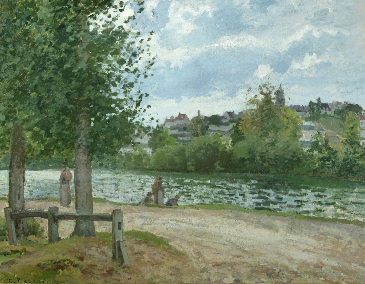 The Banks of the Oise at Pontoise, 1870  by Camille Jacob Pissarro