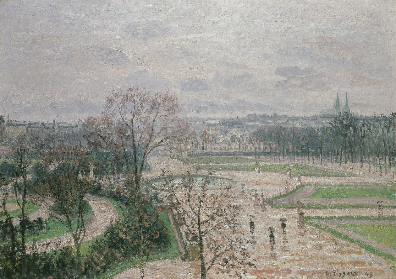Yağmurlu Havada Tuileries Bahçesi, 1899 by Camille Jacob Pissarro
