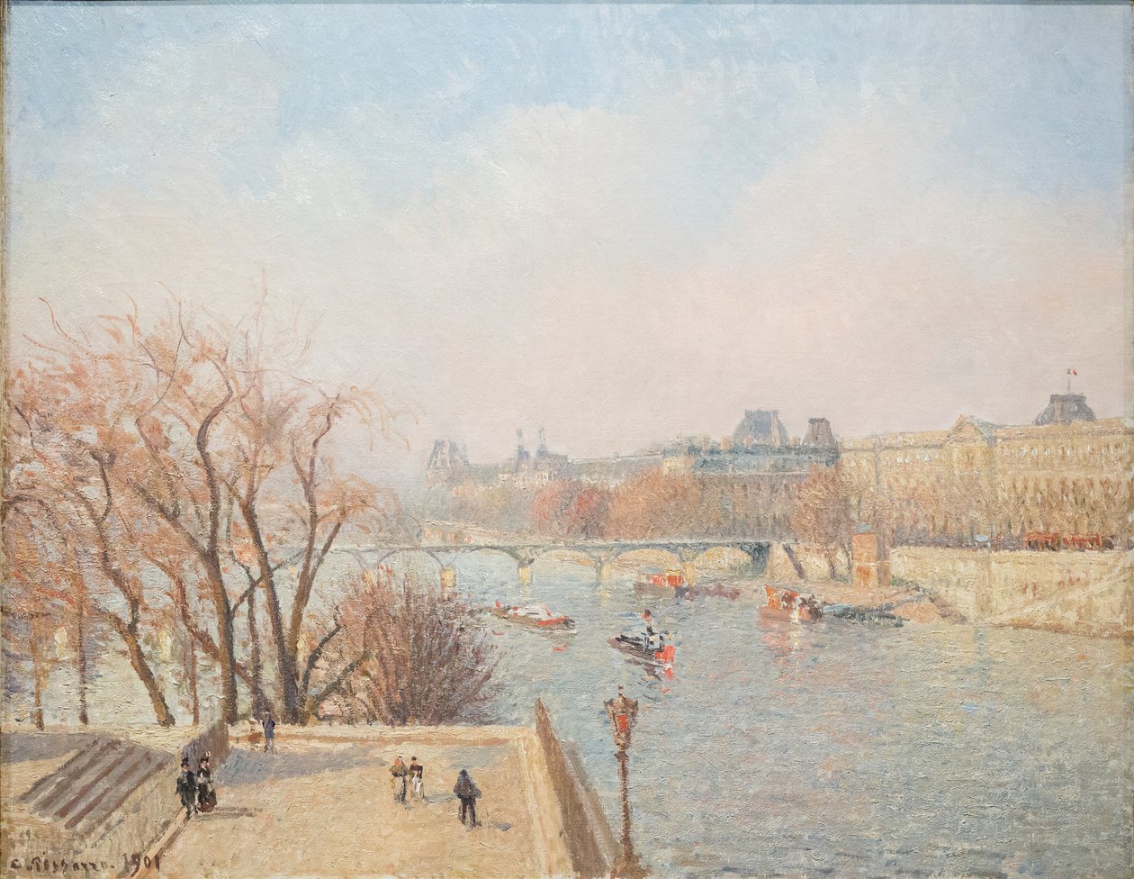 Louvre: Sabah, Güneş Işığı by Camille Jacob Pissarro