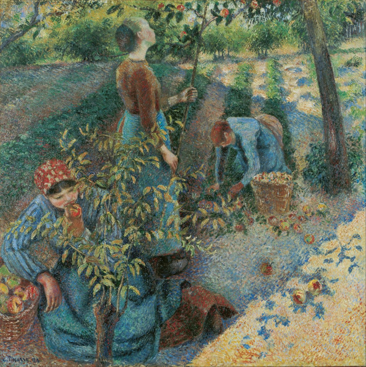Elma toplamak by Camille Jacob Pissarro
